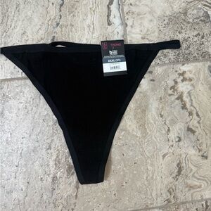 NWT Size XXXL No Boundaries Black Cotton Rib String Thong